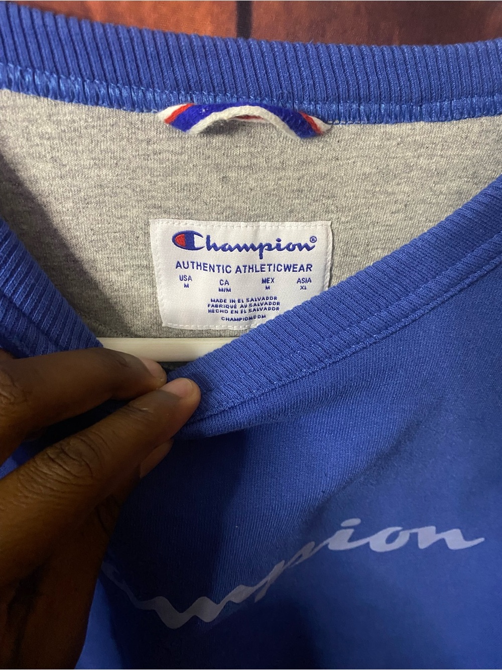 Champion Blue Reverse Weave-Style Crewneck Sweatshirt 💙 - Picture 2 of 2